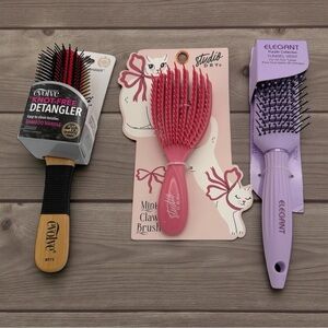 Hair Brush Bundle Detangler Claw Brush Tunnel Vent Evolve Elegant New